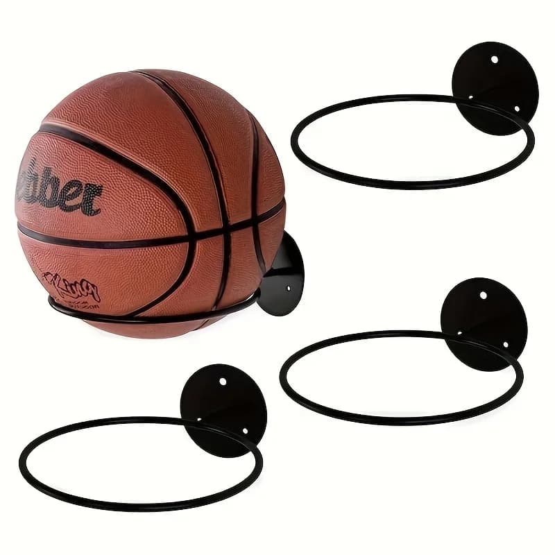 1 piece/2 piece metal sports ball display for basketball, soccer, volleyball, durable wall shelf