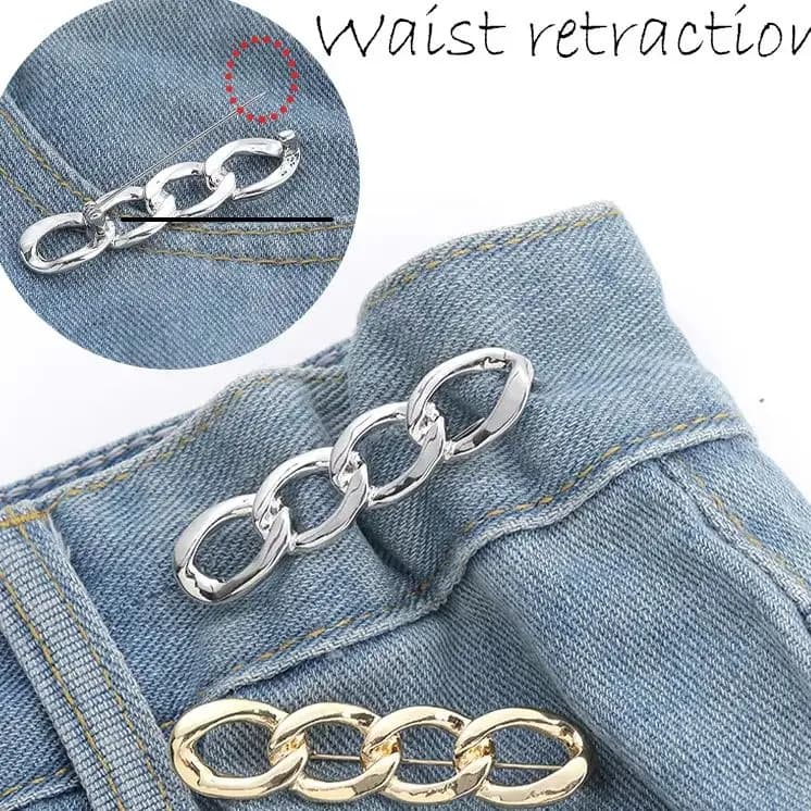Per ragazze Jeans Tenditore in vita Clip per pantaloni semplici staccabili Fibbia in vita regolabile Perni in metallo senza chiodi