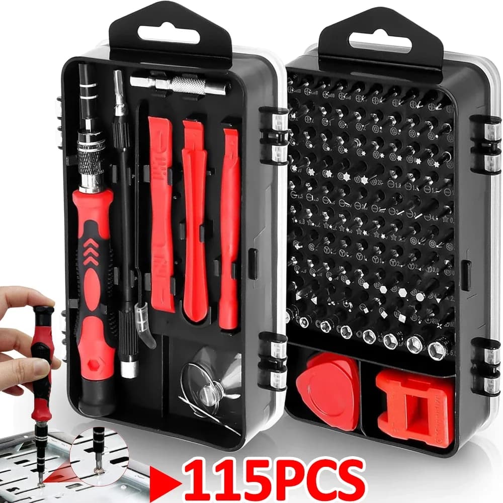 115 in 1 Mini kit di strumenti di riparazione magnetica professionale Set di cacciaviti di precisione multifunzionali per orologio da PC tablet portatile