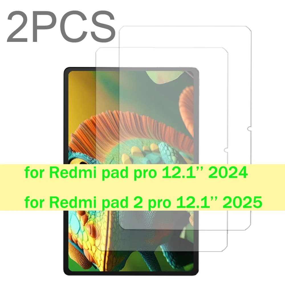Confezione da 2 pezzi in vetro per Xiaomi Redmi pad 2 pro 12.1 versione 2025 e 2024 tablet protezione schermo in vetro temperato antigraffio