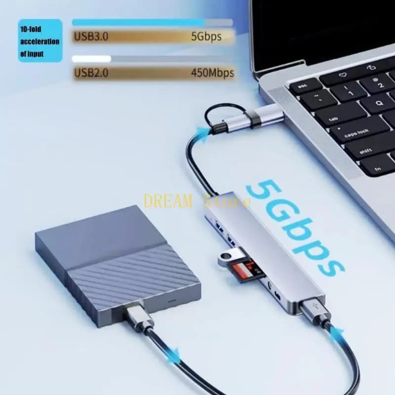 Docking station adattatore USB C HUB USB C/USB3.0 con 3xUSB2.0+1xUSB3.0 migliore vendita