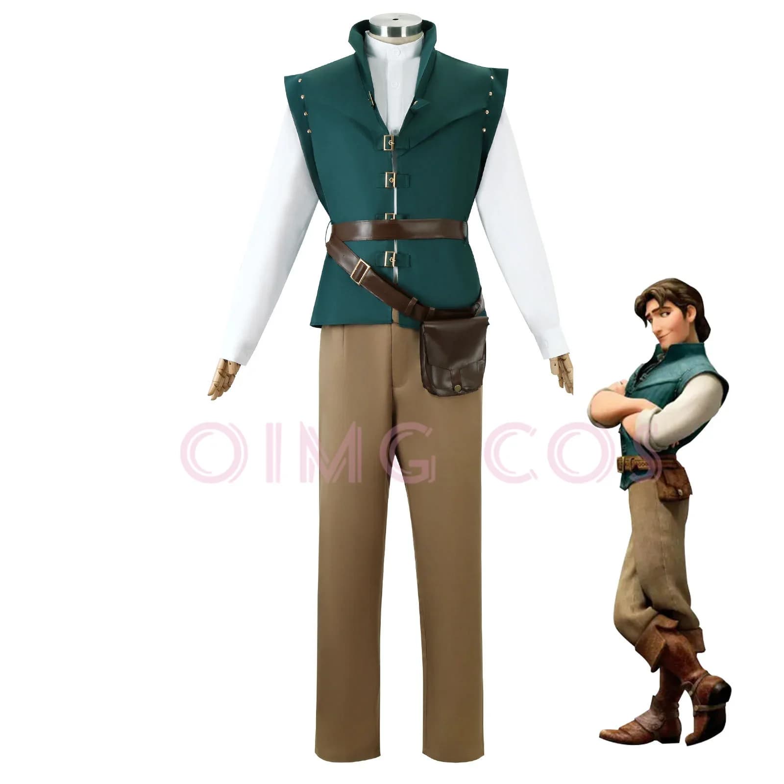 Flynn Rider Costume Cosplay Carnevale per adulti Uniforme Halloween Anime Costumi di Halloween