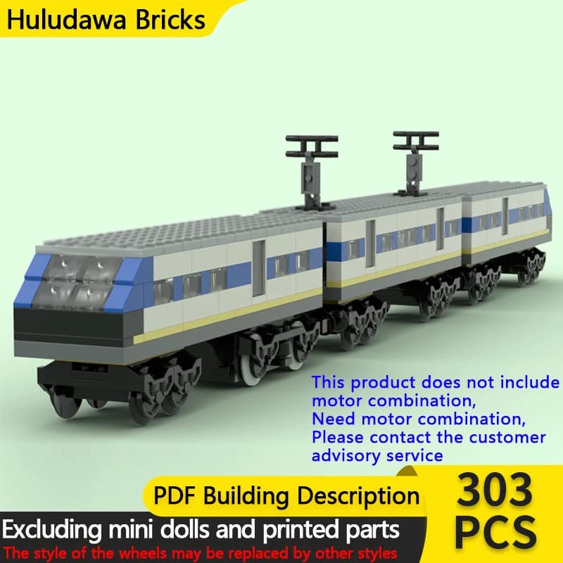 City Car Model MOC Building Bricks SLT Type Commuter Passenger Train Modular Technology Children Holiday Gifts Assemble Toy Suit