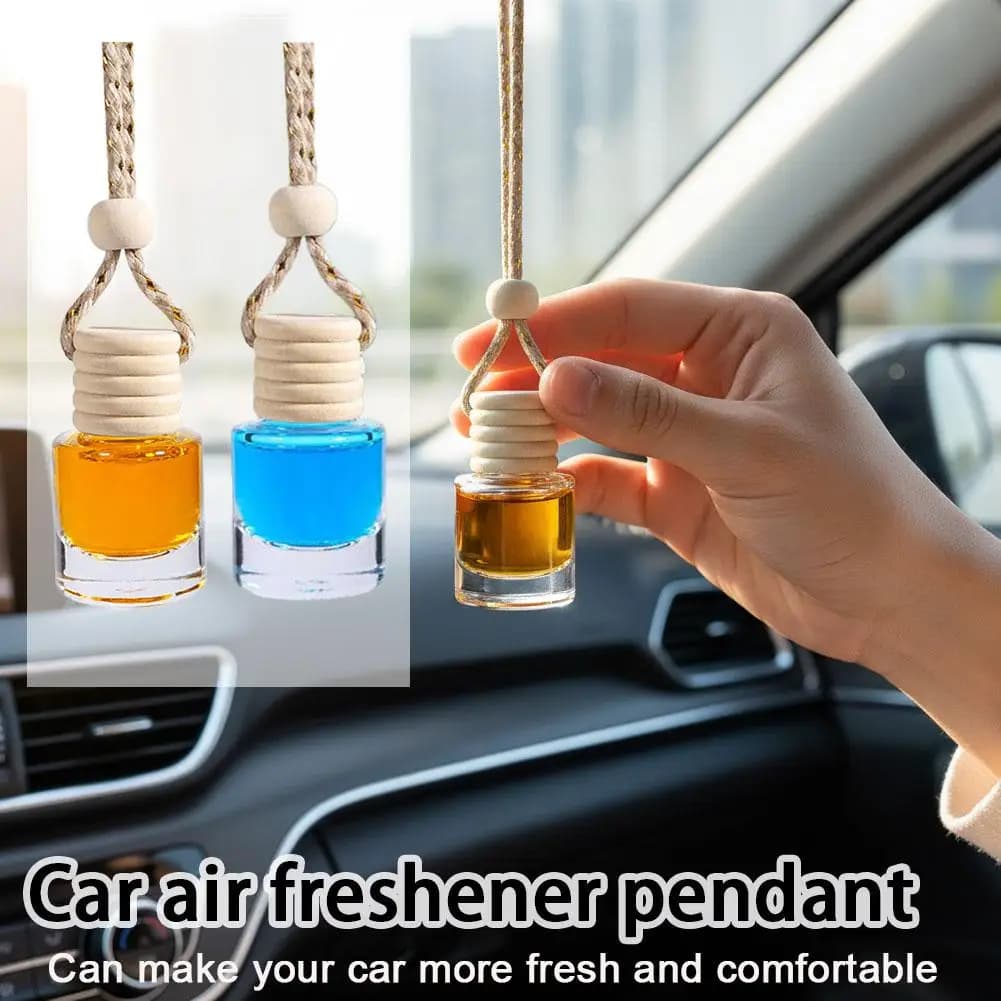 NEW Suspended Car Deodorant Vacuum Transparent Glass Essential Oil Diffuser for Car Aromatherapy Fragrance Scent Diffuser Bottle Pendant