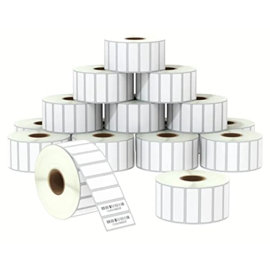 Etichette per cartelle e indirizzi da 38 mm x 13 mm (1,5" x 0,5") compatibili con stampanti di etichette Zebra e Rollo, adesivo premium e perforate