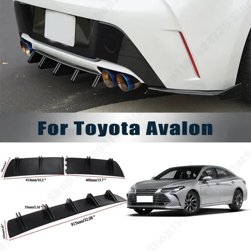 Rear Bumper Shark Fin Diffuser ABS Curved Aero Splitter Anti-Collision Chassis Protector For Toyota Avalon Car Styling