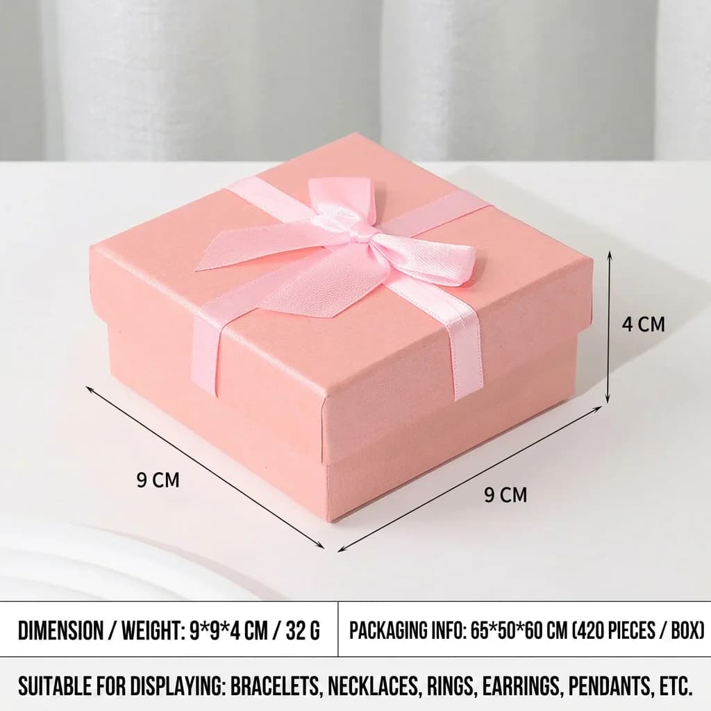 Pink Jewelry Box Delicate Jewelry Packaging Box Cardboard Jewelry Box Sturdy For Special Occasions Personal Storage