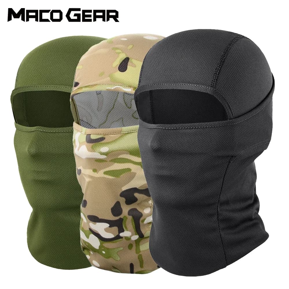 Passamontagna tattico militare ciclismo copertura integrale maschera da sci sciarpa mimetica nero sport all'aria aperta bicicletta escursionismo cappello uomo donna estate