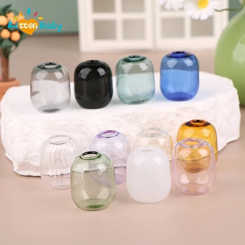 1:6 1:12 accessori in miniatura per casa delle bambole Mini vaso di vetro simulazione composizione floreale modello giocattoli casa delle bambole mobili giocattoli