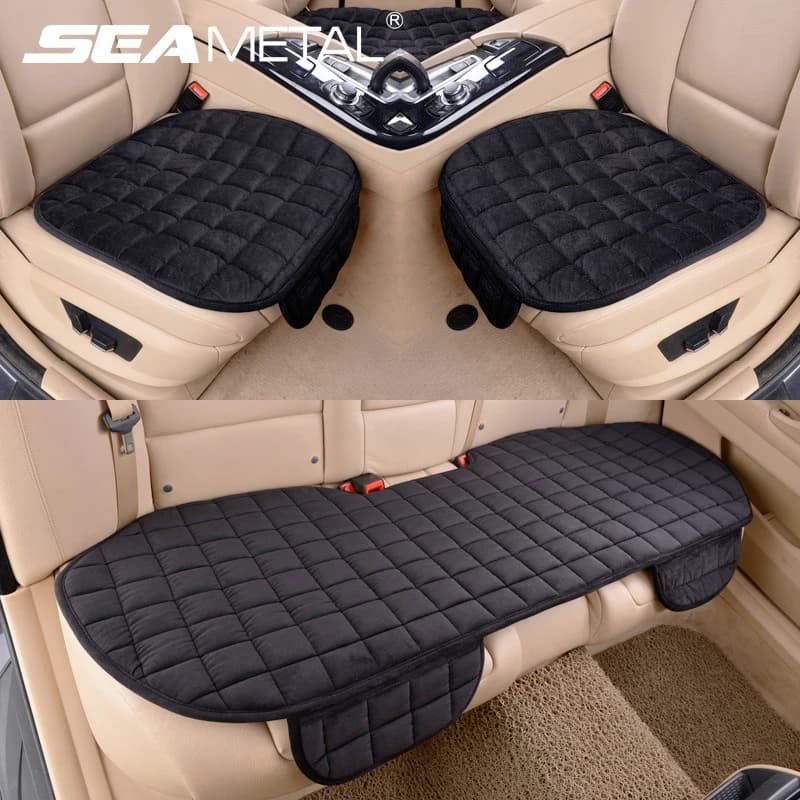 SEAMETAL Cover for winter car in plush, warm and soft, seat cushion, anti-slip, chair protection, universal for most car models