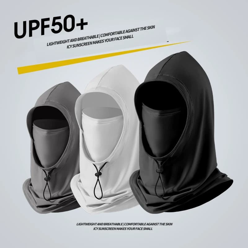 Maschera solare estiva in seta di ghiaccio per uomo donna copertura per il viso da ciclismo all'aperto protezione UV sciarpa bandana per l'orecchio avvolgente per il collo in tinta unita