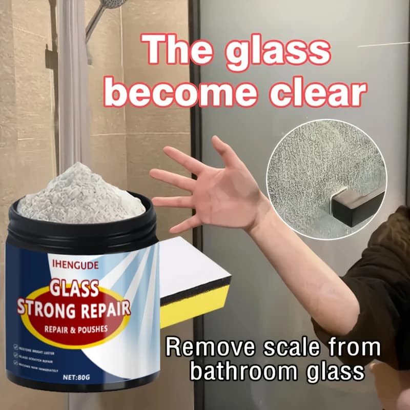 Multi-purpose glass polishing powder - Powerful repair agent and cleaner specific for car windows, mirrors and home windows, restores transparency, removes scratches and aloni - Suitable for tempered glass, universal type