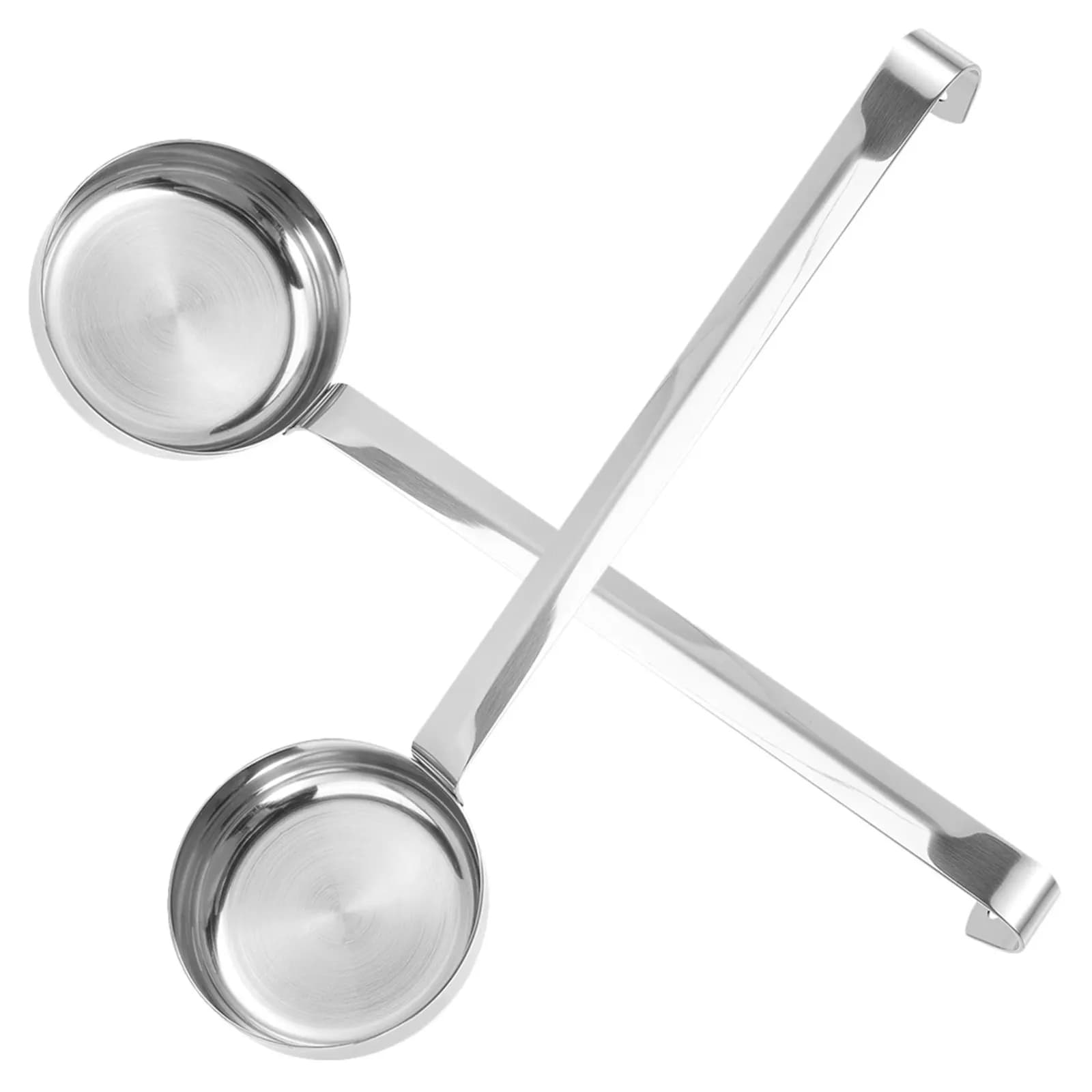 2 cucchiai da portata grandi per cucinare in cucina, per pizza, per spalmare salse, colore argento