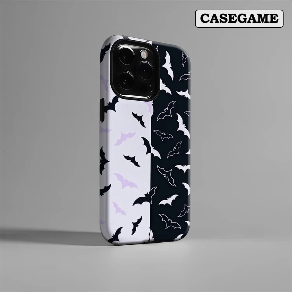 Halloween Bat Duality IPhone17 Custodia per telefono Must-Haves per IPhone 17 16 15 14 13 12 Pro Max Plus Cover posteriore a doppio strato INS