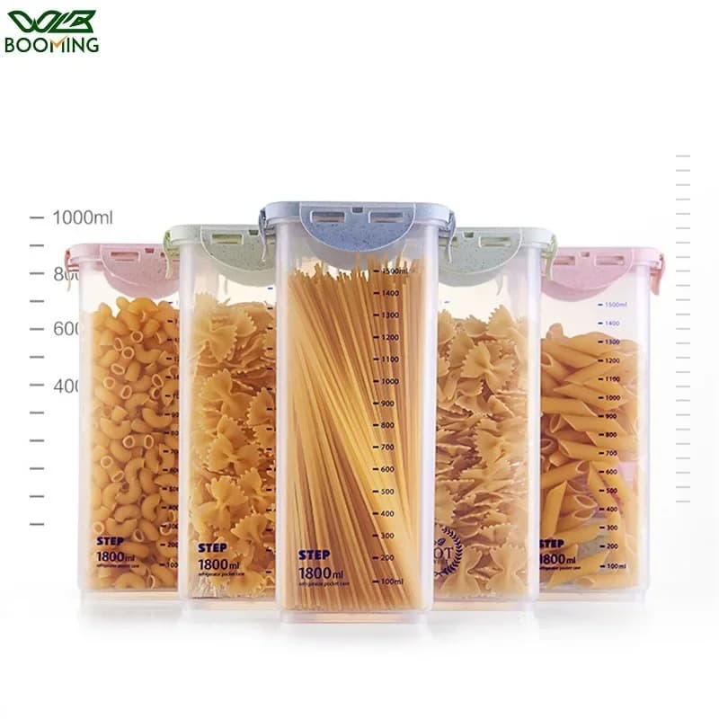 WBBOOMING Plastic container for food, airtight box for storage, sealed containers for cereals and grains