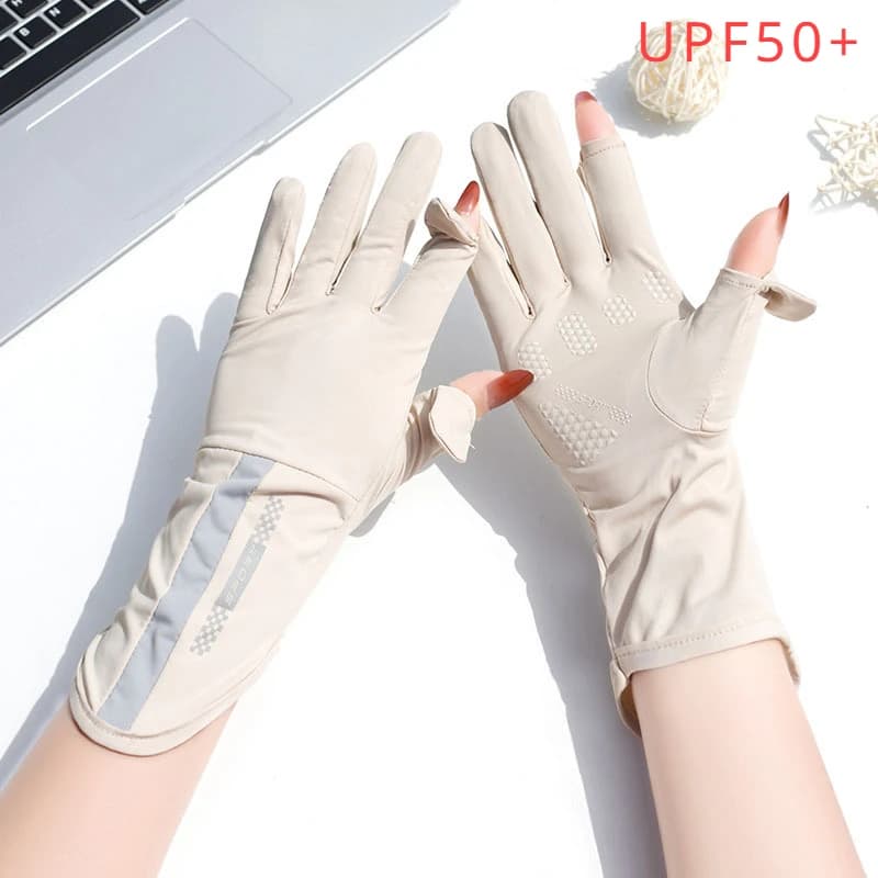 Mid Long Sun Protection Gloves Touch Screen Anti Slip Ice Silk Arm Gloves Driving Cycling UV Shield Summer Women Accessory