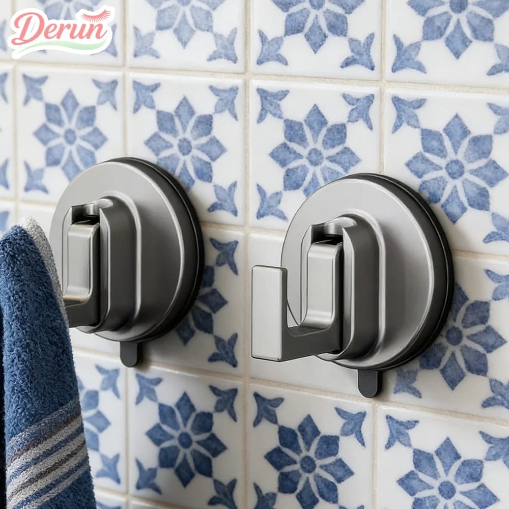 2Pcs Strong Suction Cup Hooks Reusable Vacuum Hook Heavy Duty Wall Mount Hanger For Bathroom Kitchen Glass Towel Robe Clothes Ho