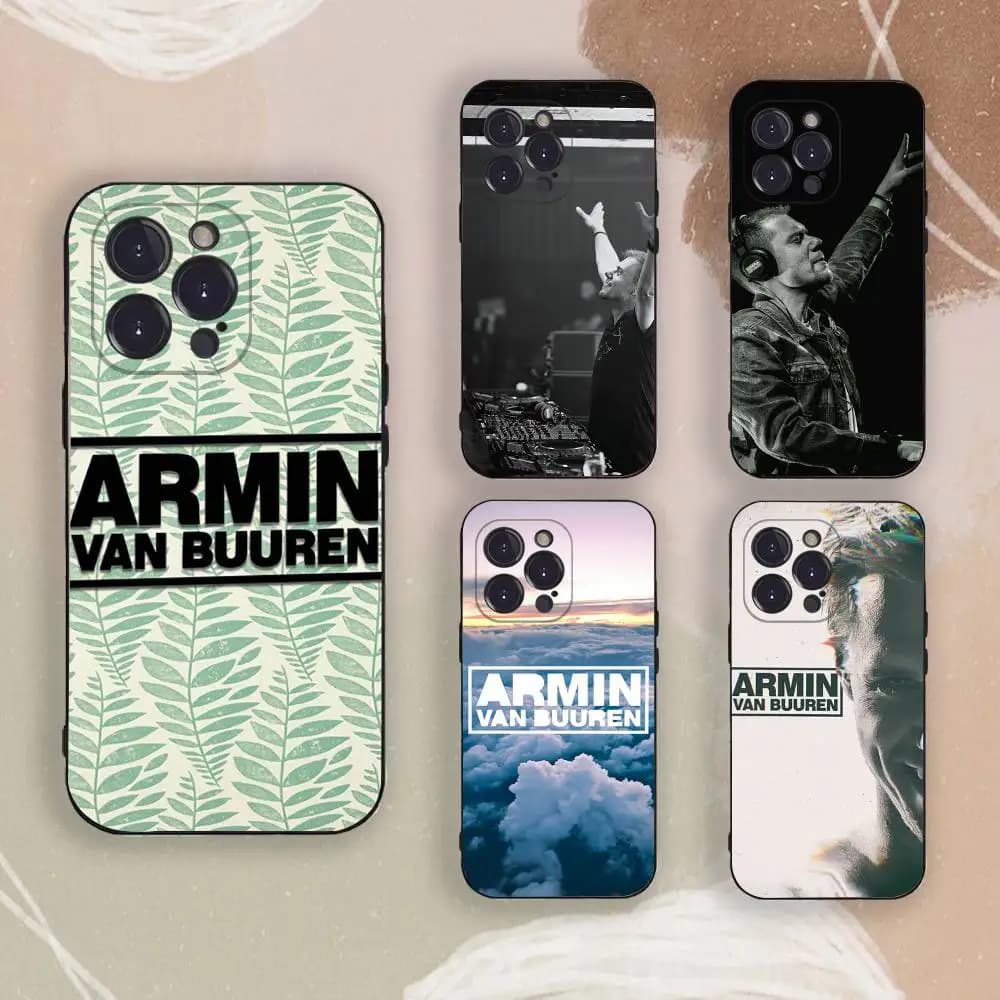 Cover antiurto A-Armin van B-Buuren per iPhone 17, 16, 15, 14, 13, 12, 11, Pro, X, Xs, Max, Plus