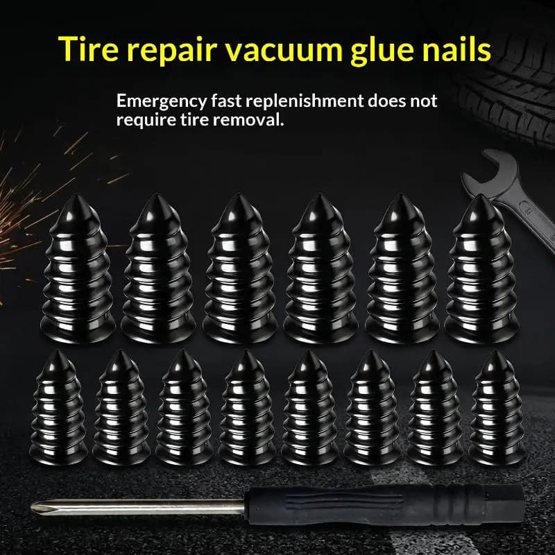 Universal Vacuum Tyre Puncture Repair Nail Kit 10-100Pcs Tubeless Tire Screw Set for Motorcycle Car Bike Quick Repair