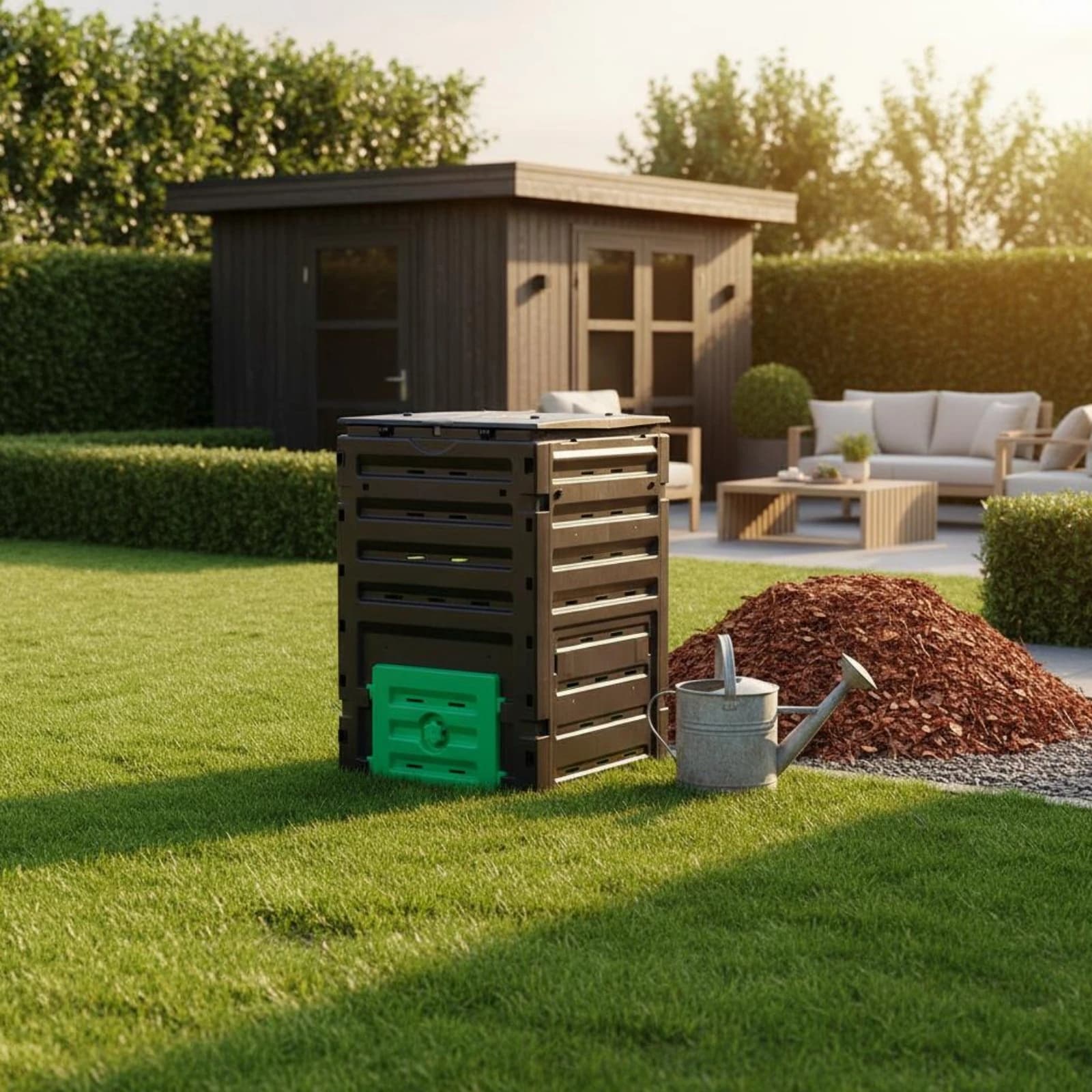 Standing Compost Bin Good Aeration Aerated Compost Bin Garden Composter Ventilated Outdoor Storage Fast Composting for Gardeners