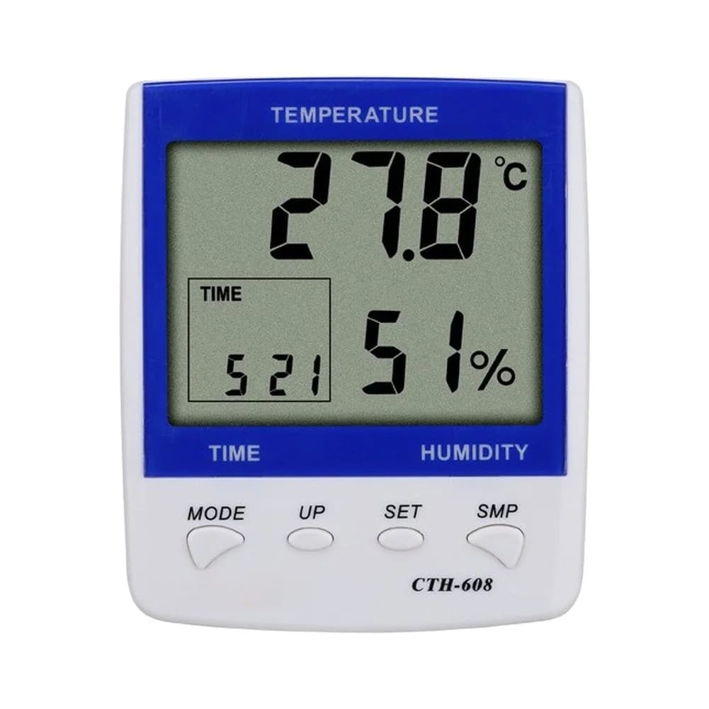 Digital Hygrometer Thermometer with Time Display for Home Office Nursery Measures Temp Humidity and Tracks Daily Changes