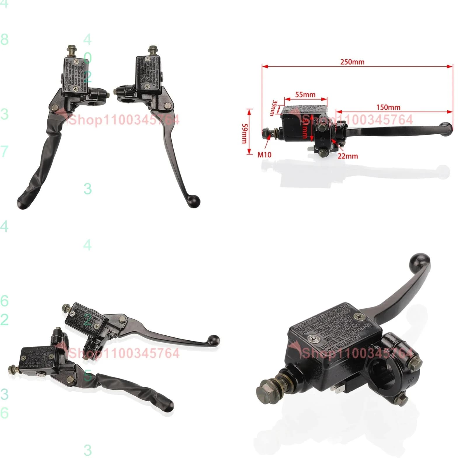 Universal 7/8" 22mm Motorcycle Front Master Cylinder Brake Pump Hydraulic Lever for Dirt Pit Bike ATV Quad Moped Scooter