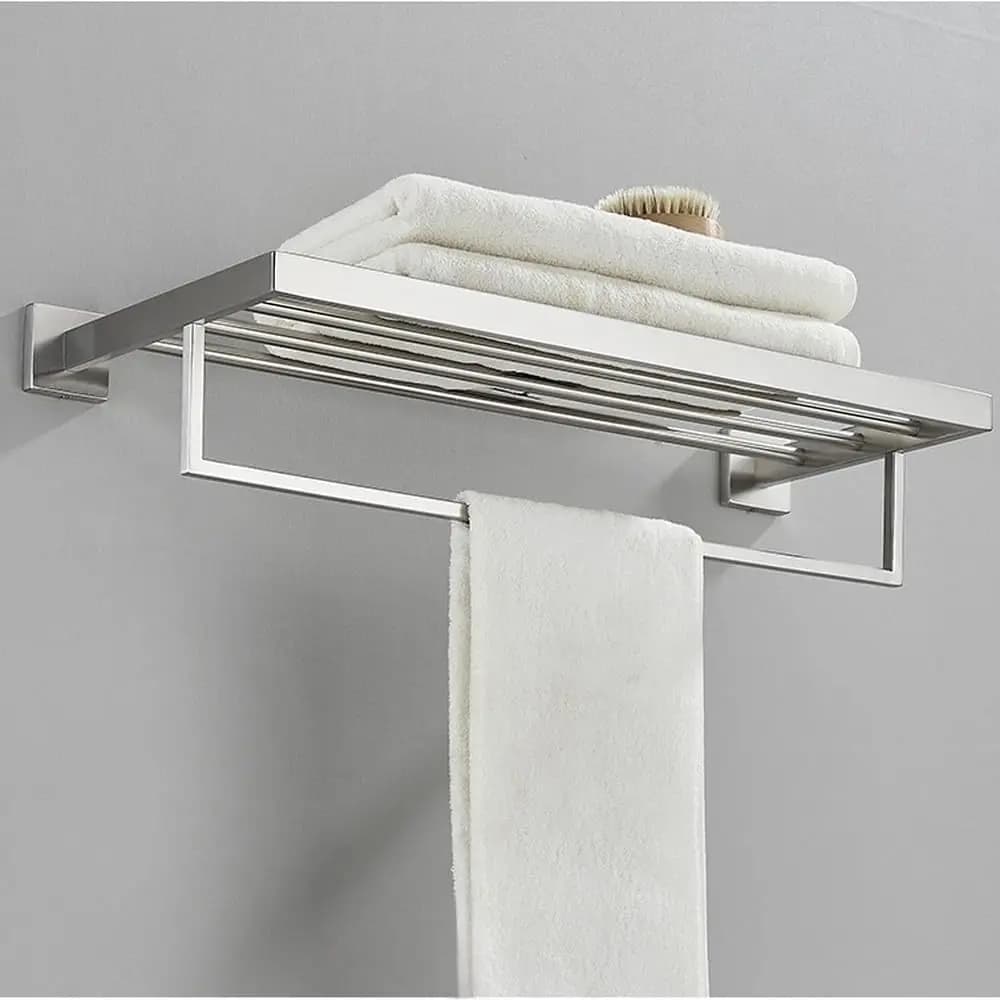 Set di Accessori per Bagno in Acciaio Inox: Portasciugamani, Gancio per Accappatoio, Portarotolo, Anello Porta Asciugamani, Mensola, Personalizzabile