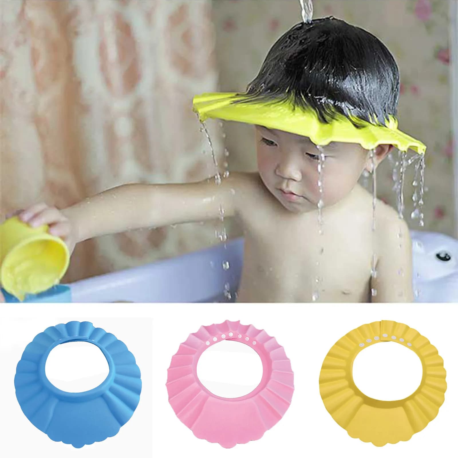 Shampoo sicuro doccia bagno bagno proteggere berretto morbido cappello per il lavaggio del bambino scudo per capelli Bebes bambini bagno cuffia da doccia cappello bambini
