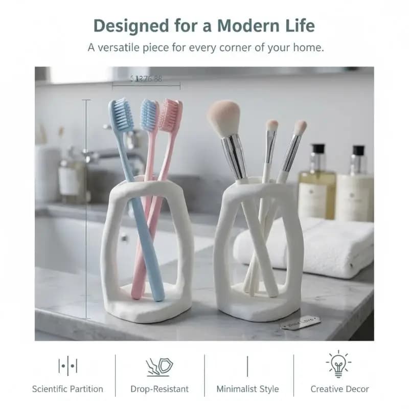 3D Printing Makeup Pen Storage Rack Creative Candle Holder Nordic Simple Decoration Cute Ins Style Hand Pinch Wax Display Rack