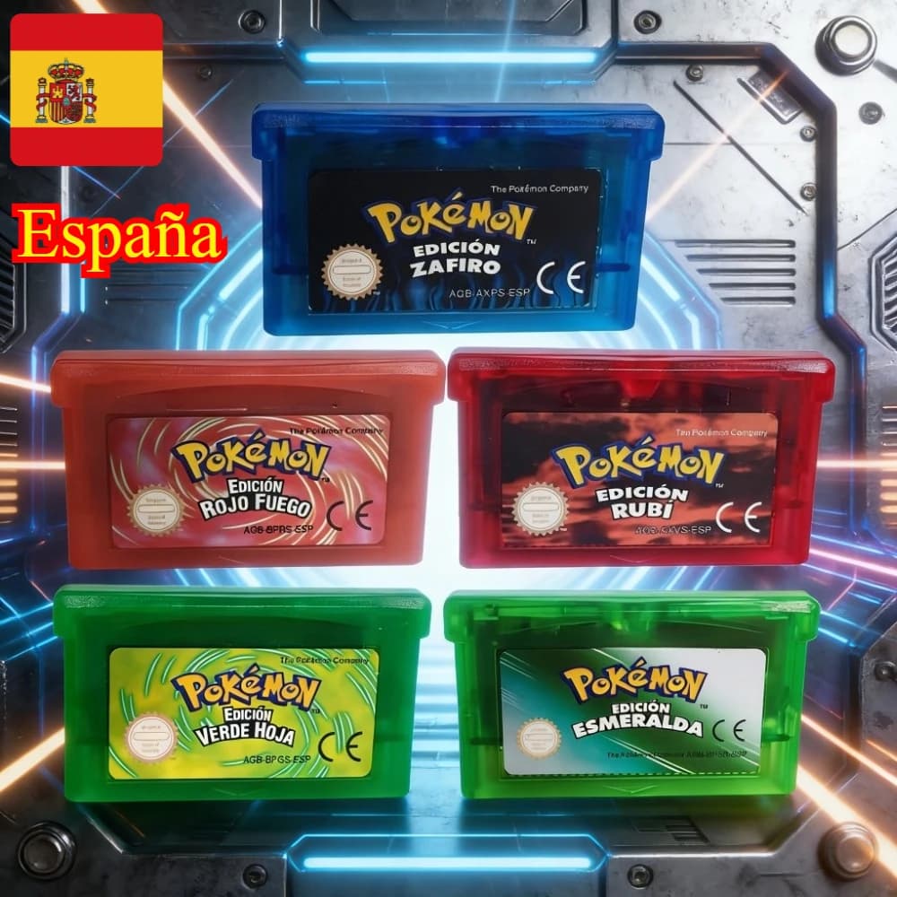 Cartuccia di gioco GBA della serie Pokemon, scheda di gioco video a 32 bit, console Emerald FireRed Ruby LeafGreen Sapphire, versione spagnola, regalo per bambini