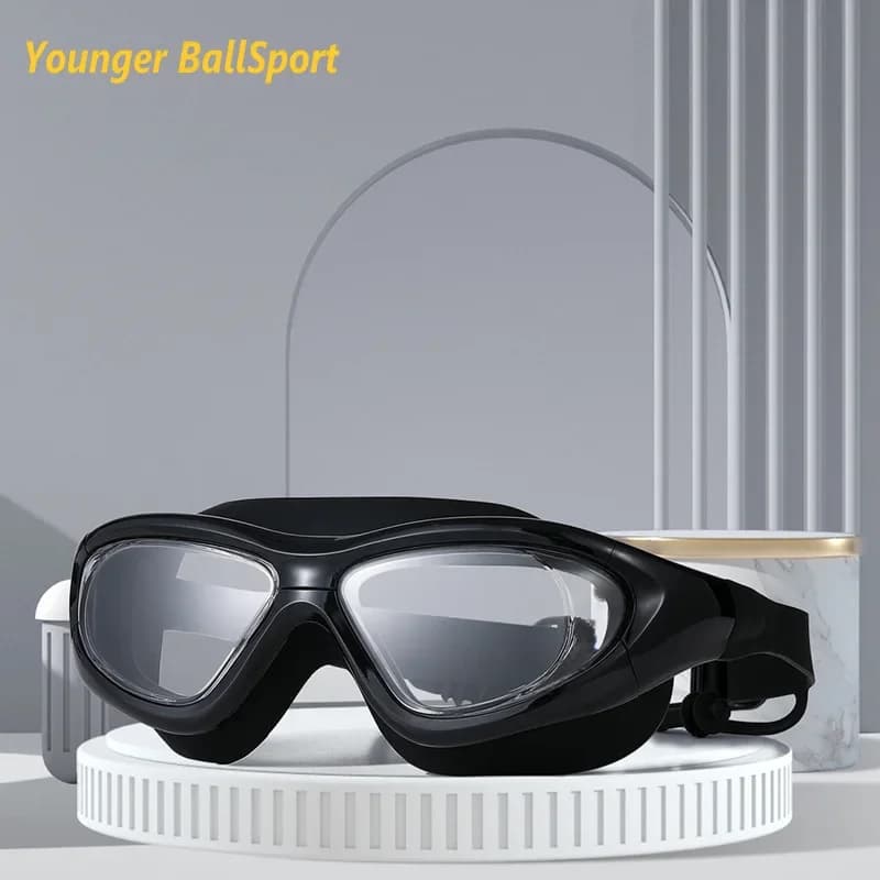 Professional swimming waterproof soft Silicone swim glasses with large frame swim glasses Anti-fog women's UV immersion glasses Adlut