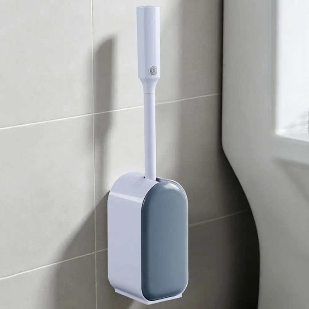 Spazzola Elettrica per WC Intelligente Senza Angoli Morti con Base di Stoccaggio