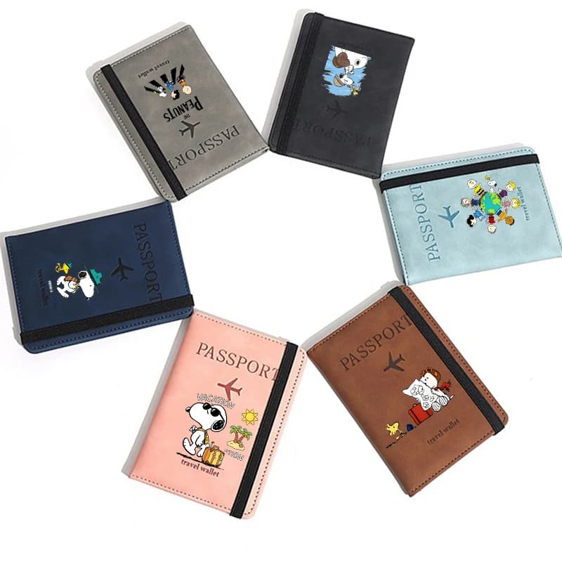 Snoopys RFID Passport Holder Women Men Travel Wallet Travel Passport Holder ID Card Covers Gift Document Holder Passport Gift