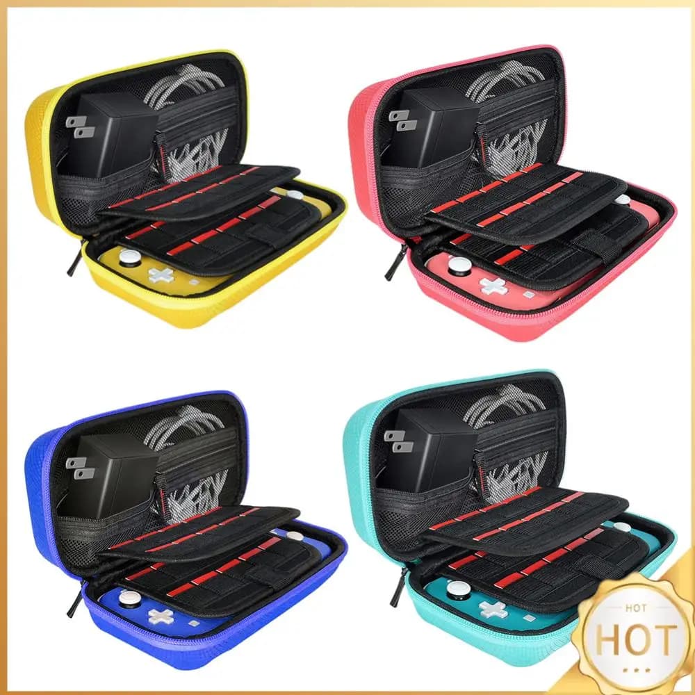Borsa da viaggio in nylon EVA, custodia rigida per il trasporto, ispessita, antigraffio, a doppio scomparto, antipolvere, per Switch Lite