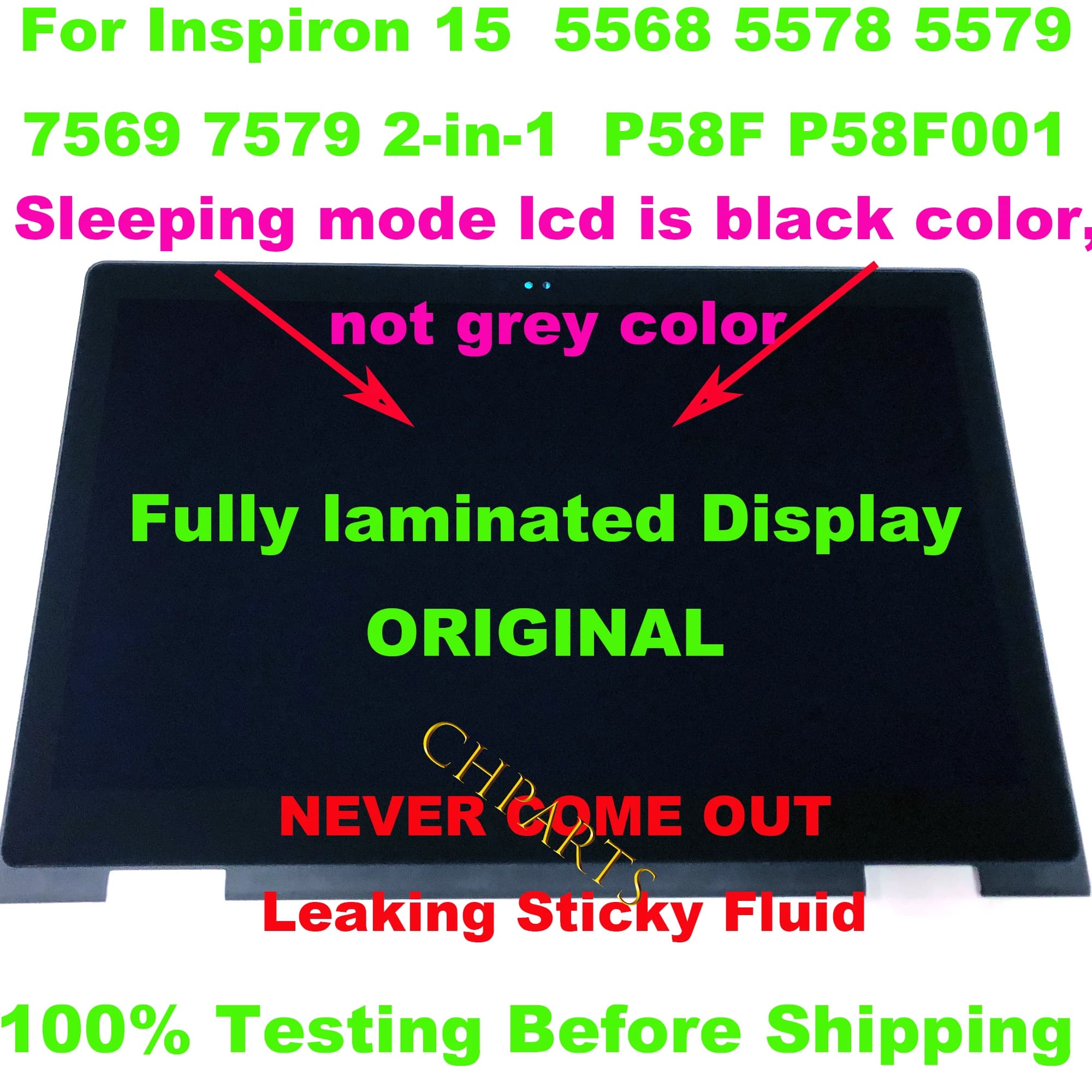 15.6 "LCD Touch Screen Pannello di Montaggio B156HAB01.0 LP156WF7SPEA Per dell inspiron 15 5568 5578 5579 7569 7579 2-in-1 P58F P58F001