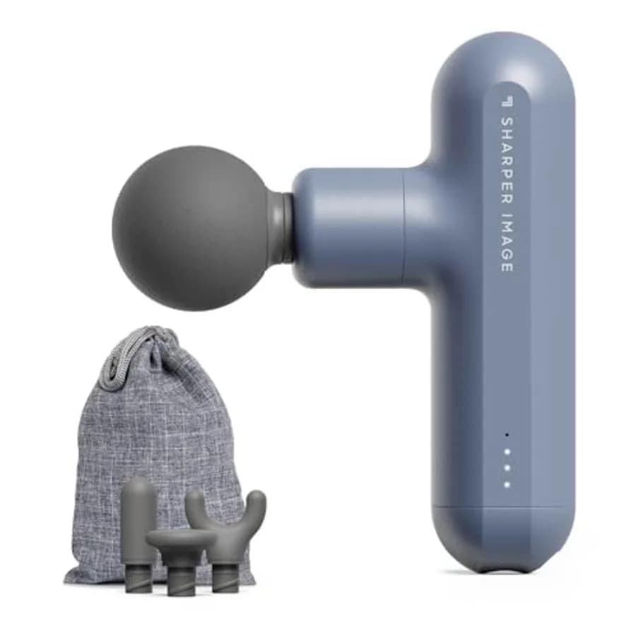 Sharper Image Powerboost Move Aero 3.0 Mini Massage Gun, Updated Design Soft-Touch, Transport Bag, 4 Nodes, Complete Laptop