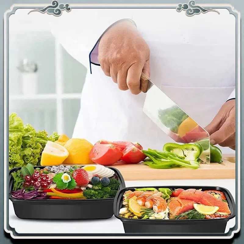 Durevole contenitore per la preparazione dei pasti da 50 pezzi Contenitore per la preparazione dei pasti da 1000 ml Contenitore per frutta Bento per il pranzo con coperchi Contenitore per la conservazione degli alimenti per il pranzo portatile