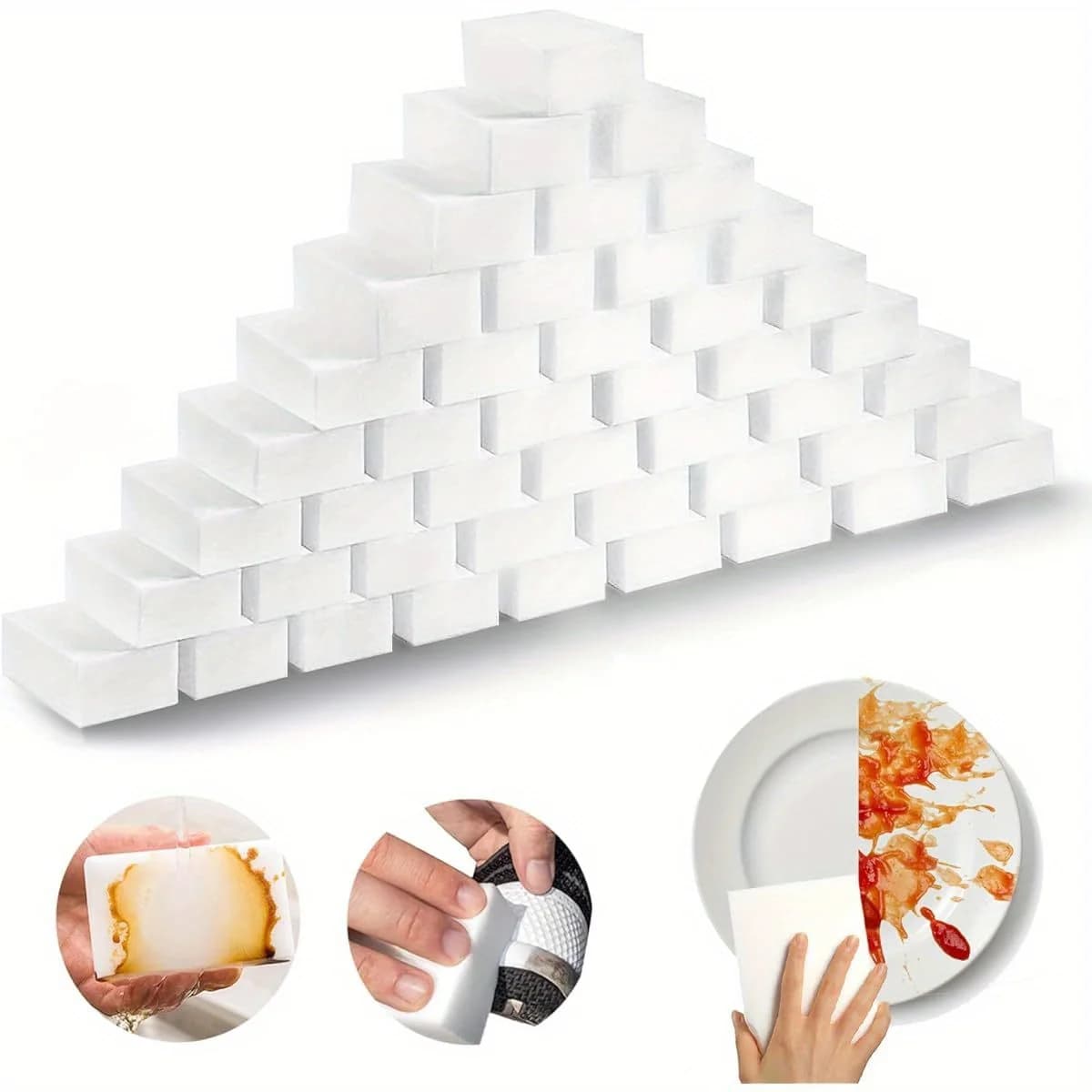 20 Pz Spugna Gomma Melammina Spugna Detergente Spugna per la pulizia della cucina per lavare i piatti Strumenti per la pulizia del bagno domestico 100x60x20MM