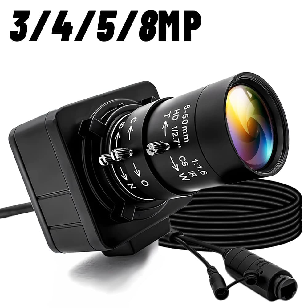 WGWK 4K MINI Type IP Camera Objective Varifocal 5-50mm Per System POE NVR Home Interior Onvif P2P CCTV Video Surveillance Webcam