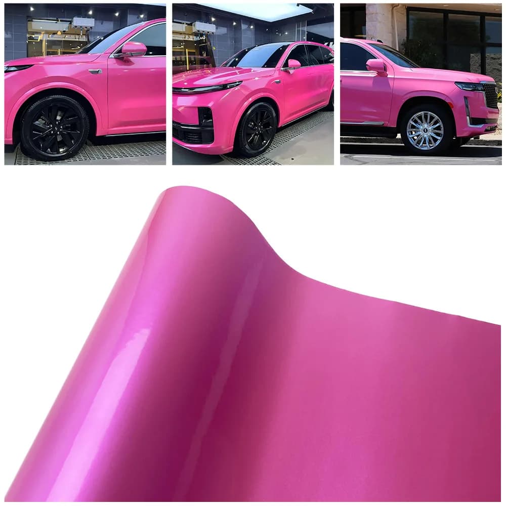 Pellicola avvolgente in vinile rosa caramello per auto Tuning Bike Moto Decalcomania metallica Adesivo adesivo lucido con canali di rilascio d'aria