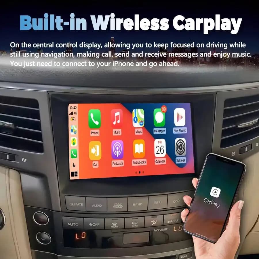 8inch Screen Car Multimedia Player For Lexus LX570 2007-2015 Wireless Carplay Android Auto Bluetooth GPS Navigation Radio Stereo