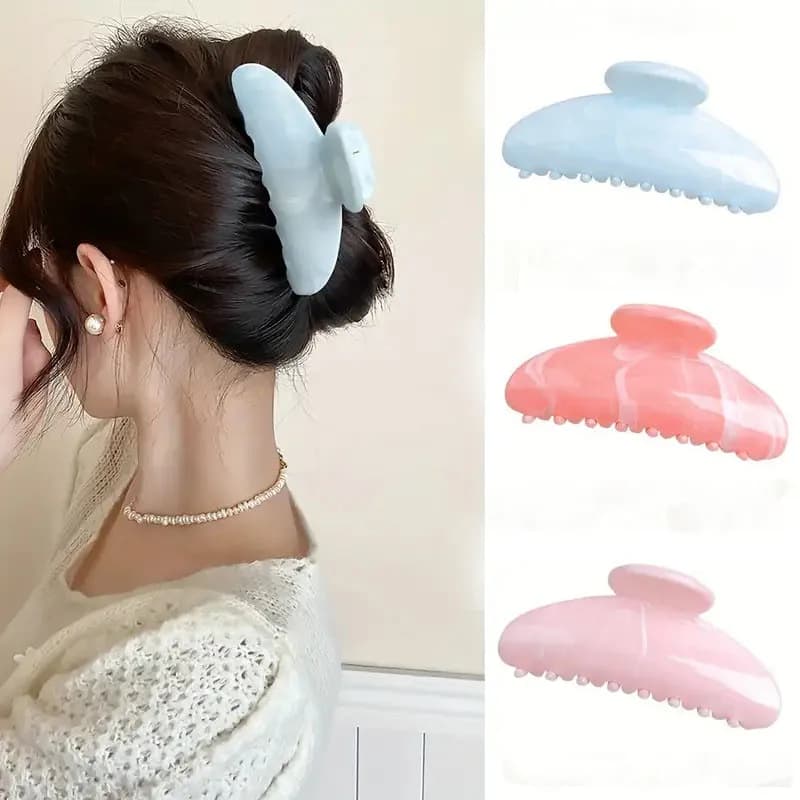 Fermaglio per capelli color gelatina imitazione acetato Accessori per capelli temperamento con clip per capelli di fascia alta da donna