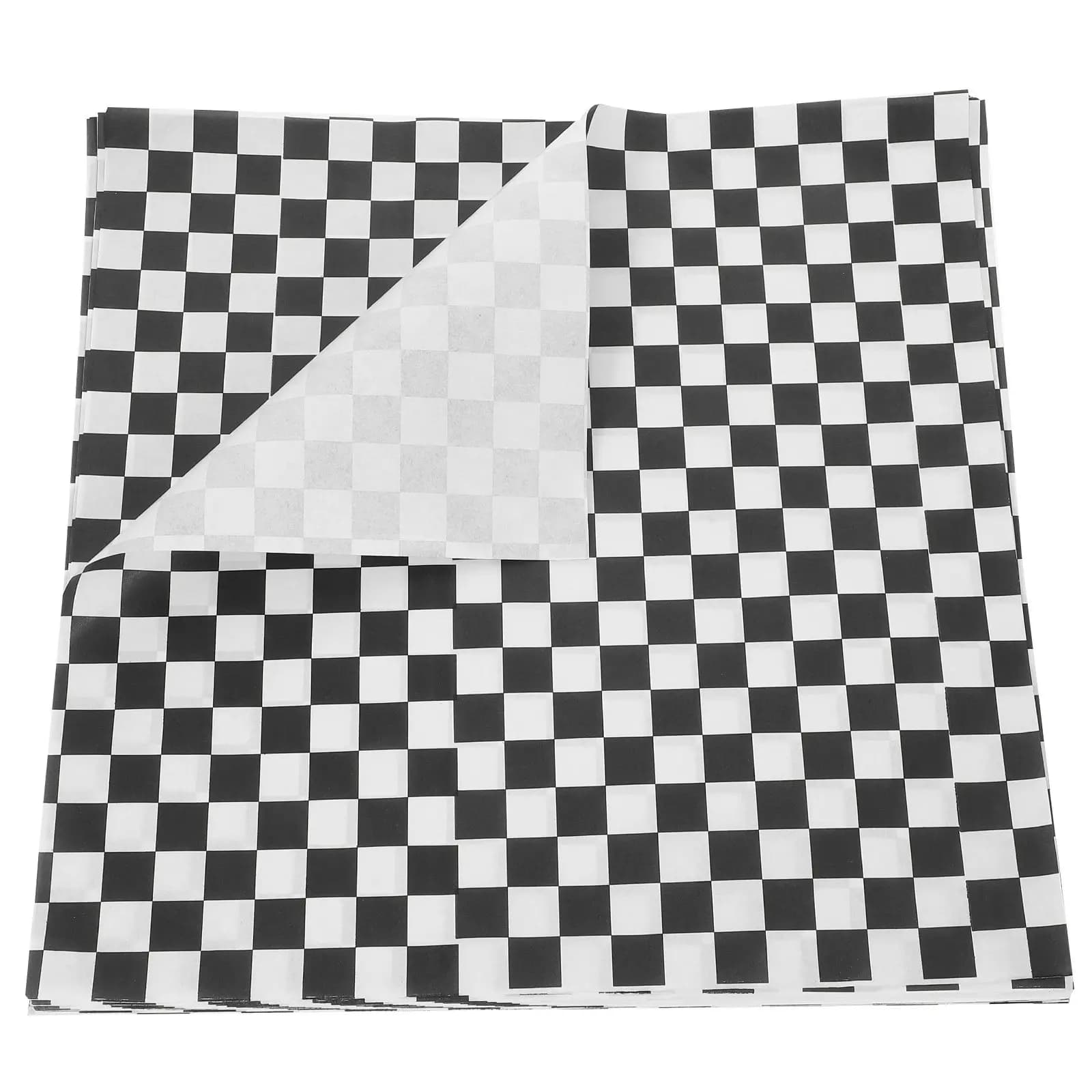 200Pcs 11.79 Inch Square Checkered Greaseproof Paper Liners Oil Resistant Food Wrapping Sheets for Air Fryer Basket Tray Pastry