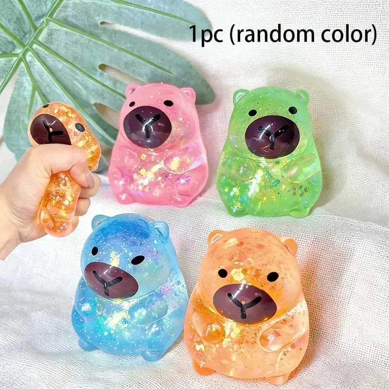 Giocattolo Squishy a Forma di Capibara in Caramella al Malto, Antistress a Lenta Risposta, Regalo Interattivo Divertente per Bambini e Adulti