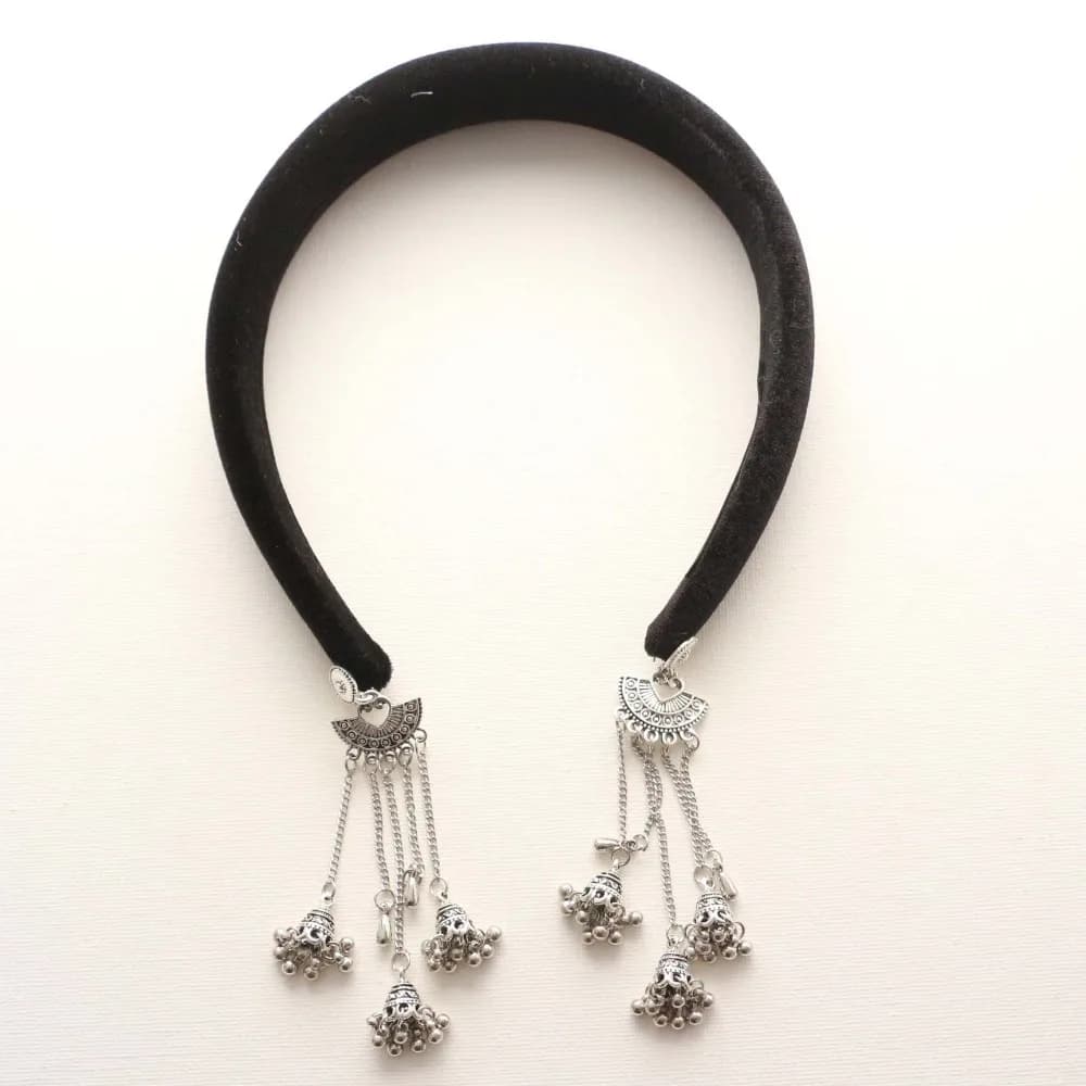 Cerchietto per Capelli in Lega con Nappa, Lussuoso Stile Vintage, Gioielli con Finti Orecchini, Fascia Etnica per Capelli