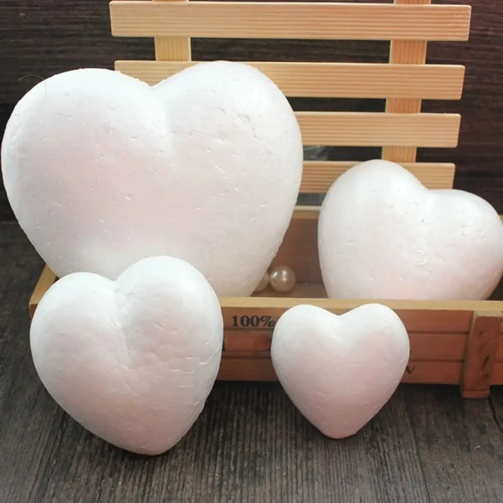 6/8.5/10/15cm Heart Foam Mould White Craft Balls Styrofoam Modelling Polystyrene Wedding Decor DIY Ball Toys Party Decoration
