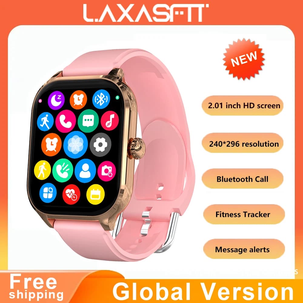 LAXASFIT 2024 New Way to Watch Cardiofrequenzimetro Sport Fitness Watch Waterproof Vocal Call Watch for Android IOS