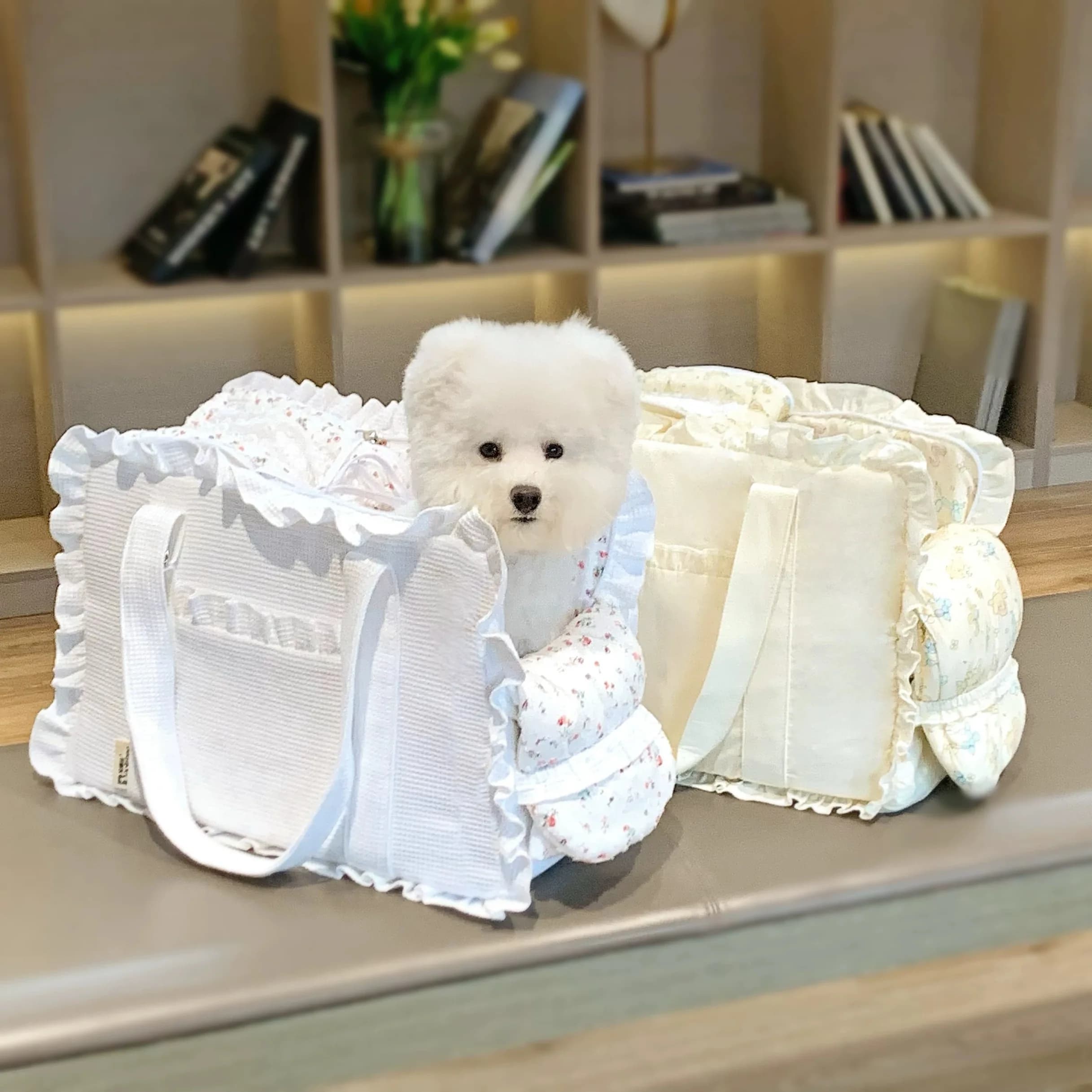Puppy Go Out Borsa a tracolla portatile Borsa per cani Borsa per animali in cotone cucito a mano Zaino da viaggio per animali domestici per chihuahua Forniture per animali domestici