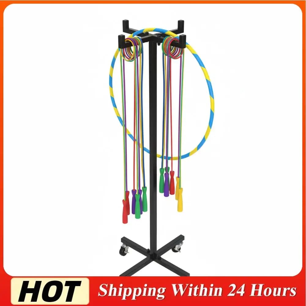 4-wheeled metal skip rope trolley with wheels, self-supporting, for organizing ropes and garden equipment, height 120 cm/46.8 inch, equipment for nurseries