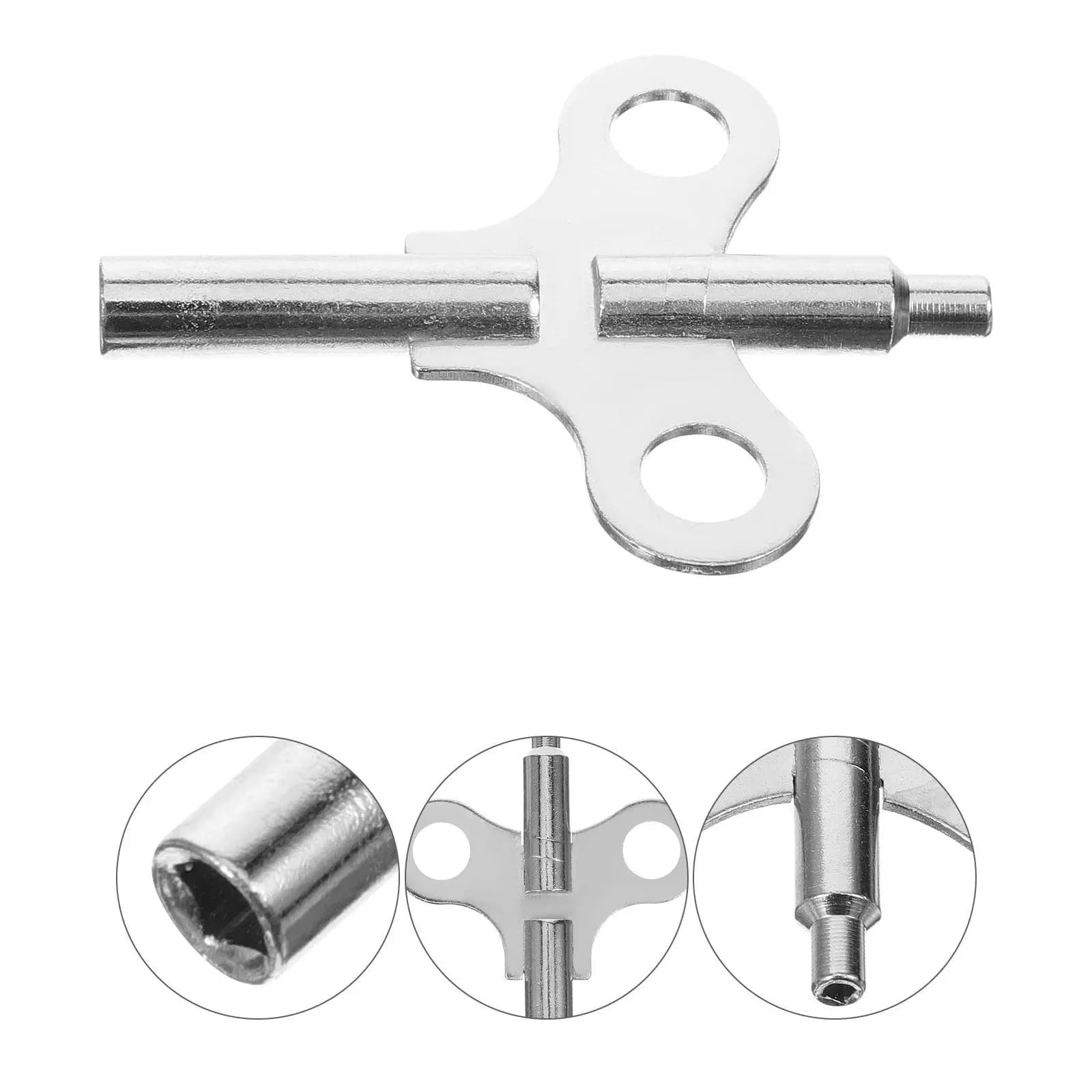 2 chiavi per caricamento orologi, in acciaio, resistenti ai graffi, strumento per caricamento orologi da parete, chiavi in metallo per caricamento orologi